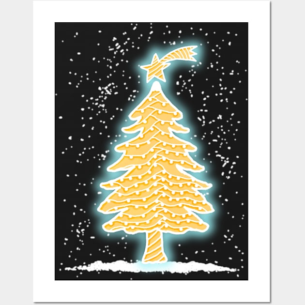 GINGERBREAD CHRISTMAS TREE Wall Art by KARMADESIGNER T-SHIRT SHOP